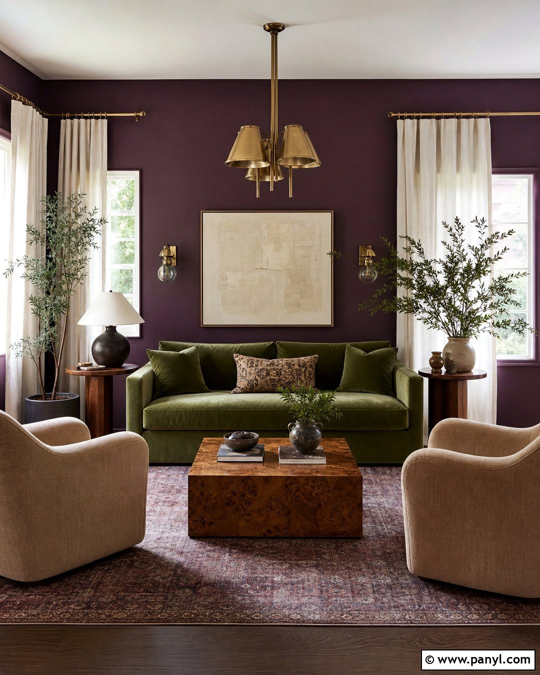 Eggplant And Olive Green Walls - 20 Eggplant Walls
