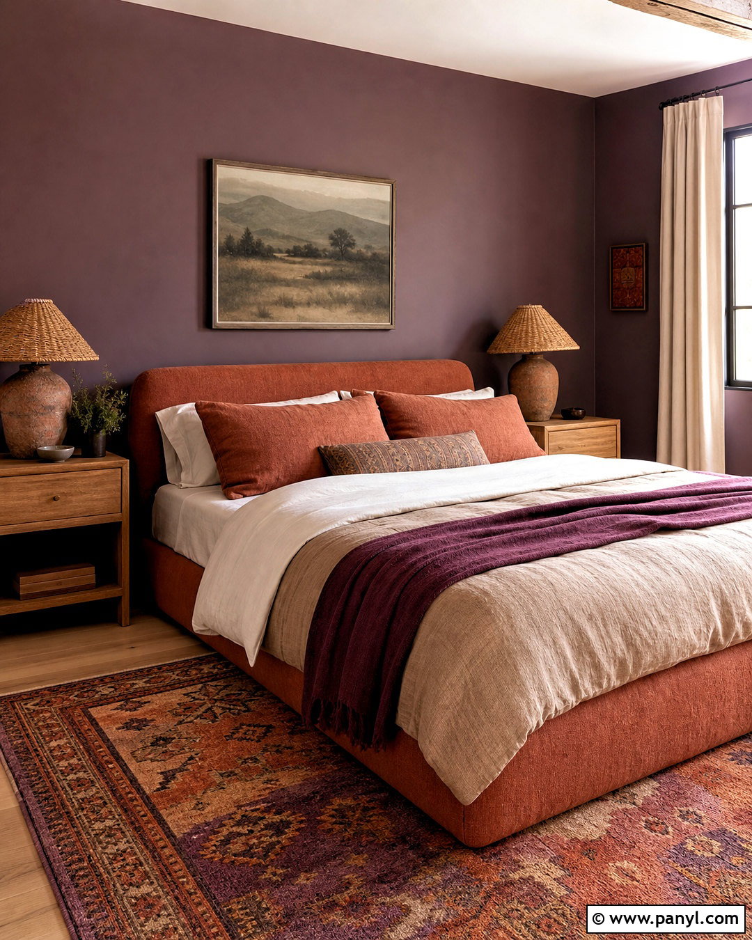 Eggplant And Terracotta Bedroom - 20 eggplant bedroom ideas