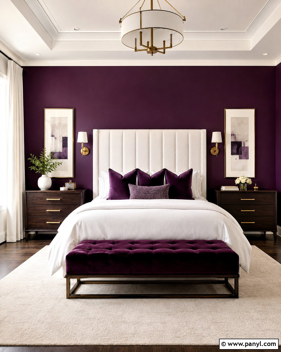 Eggplant And White Bedroom - 20 purple and white room ideas