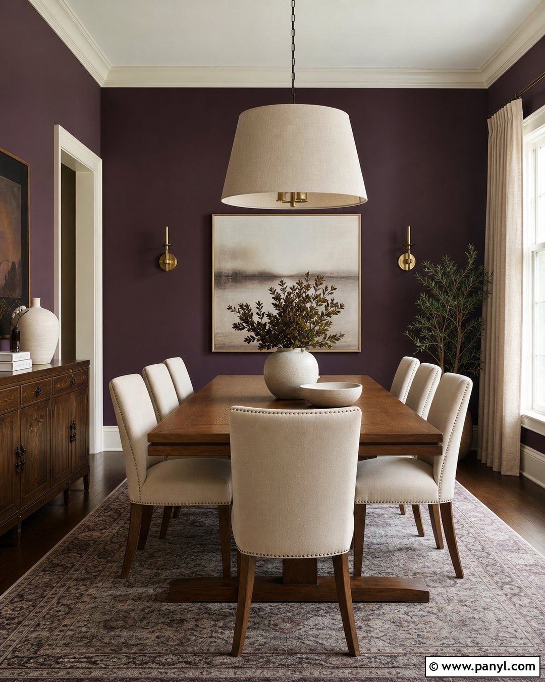 Eggplant Dining Room Walls - 25 Purple Room Wall Ideas