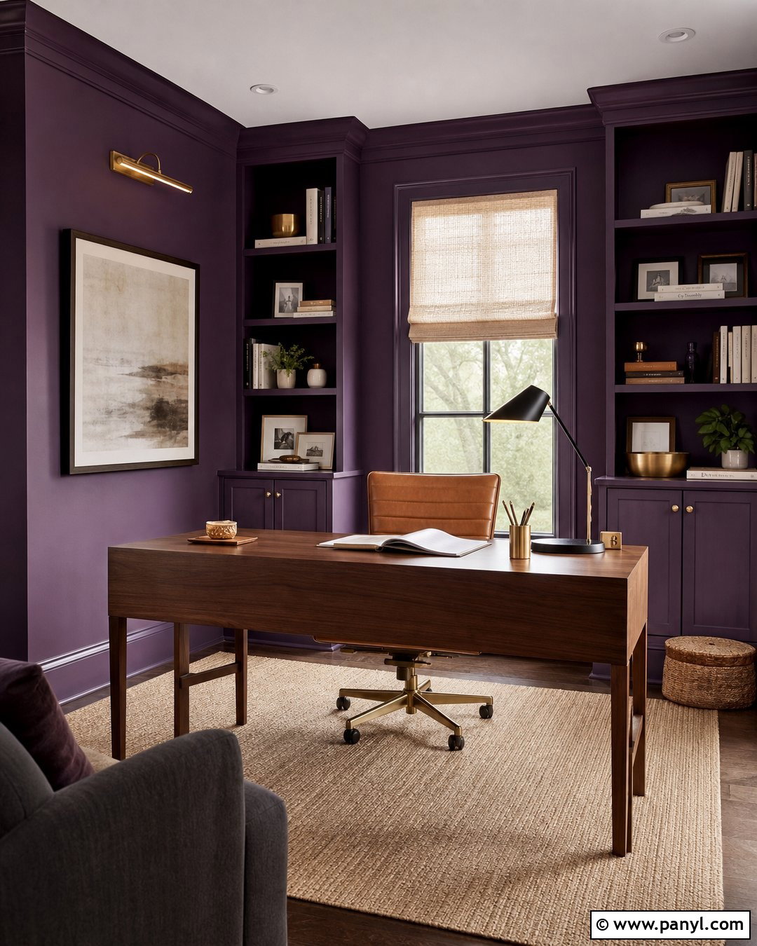 Eggplant Home Office Walls - 20 Eggplant Walls