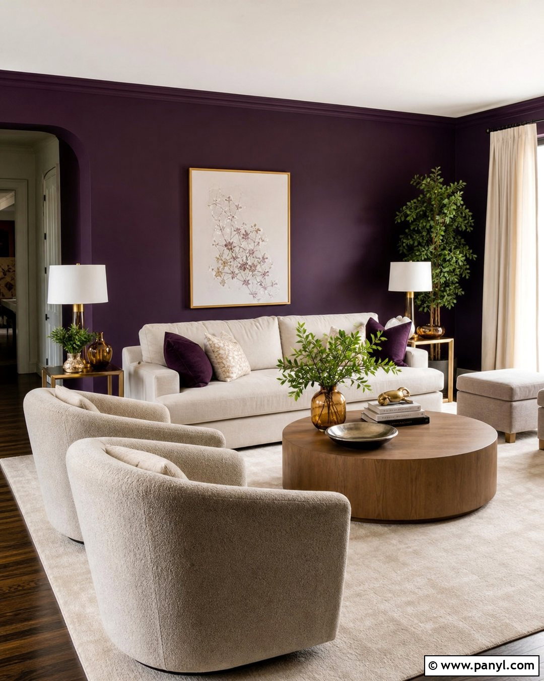 Eggplant Living Room Walls - 20 Eggplant Walls