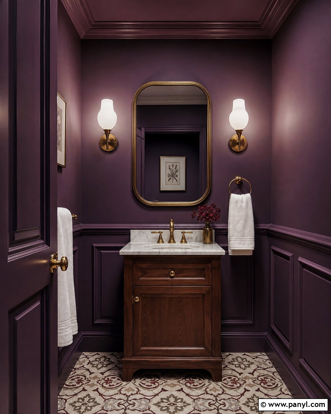 Eggplant Powder Room Walls - 20 Eggplant Walls