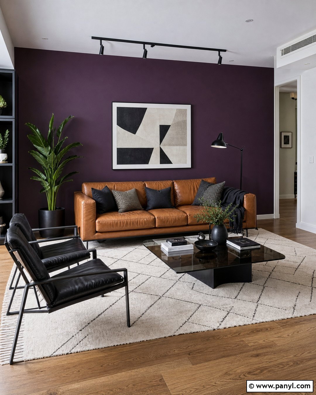 Eggplant Purple Accent Wall Living Room - 30 Purple Accent Wall Living Room Ideas