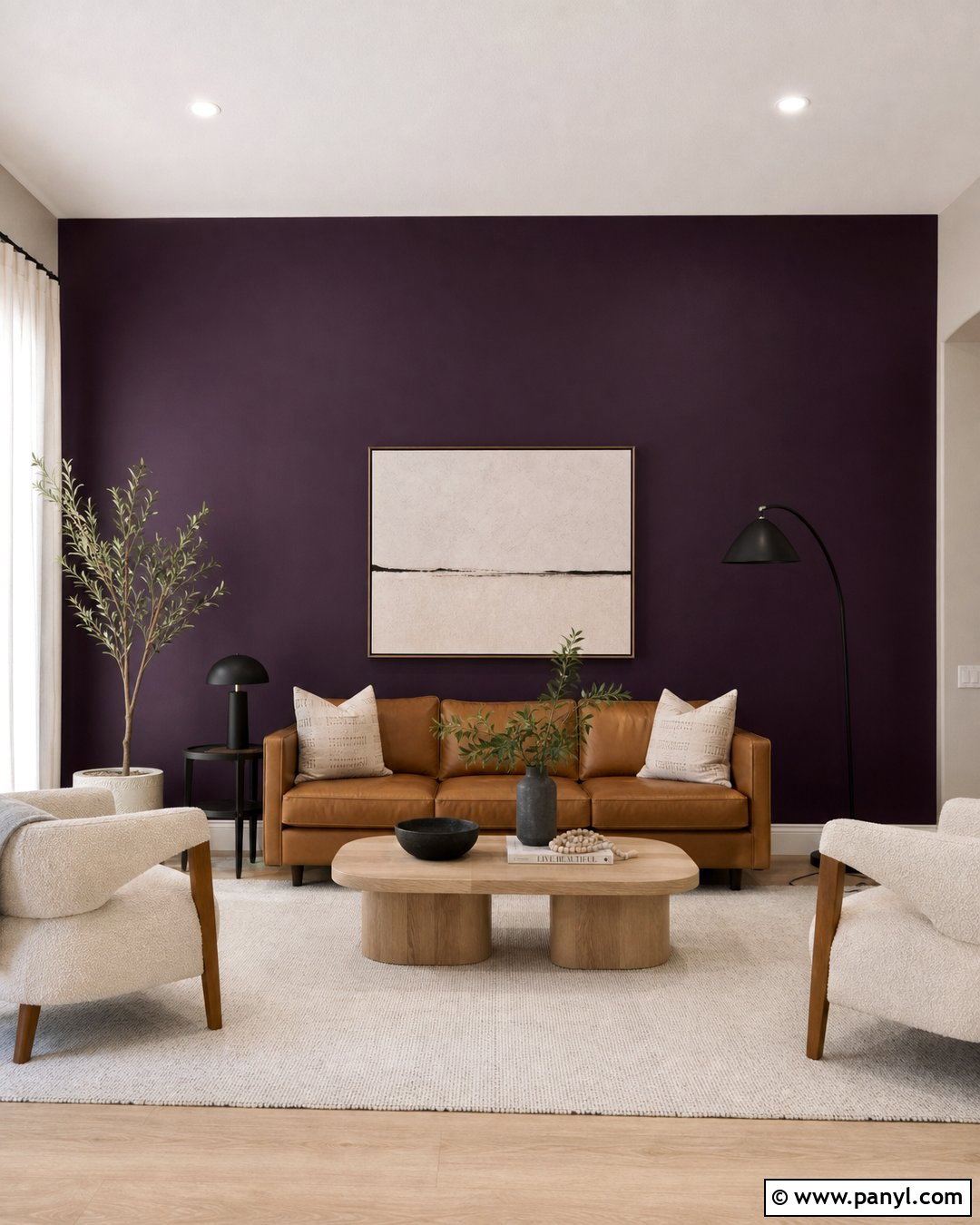 Eggplant Purple Accent Wall - 20 Modern Purple Wall Color Ideas