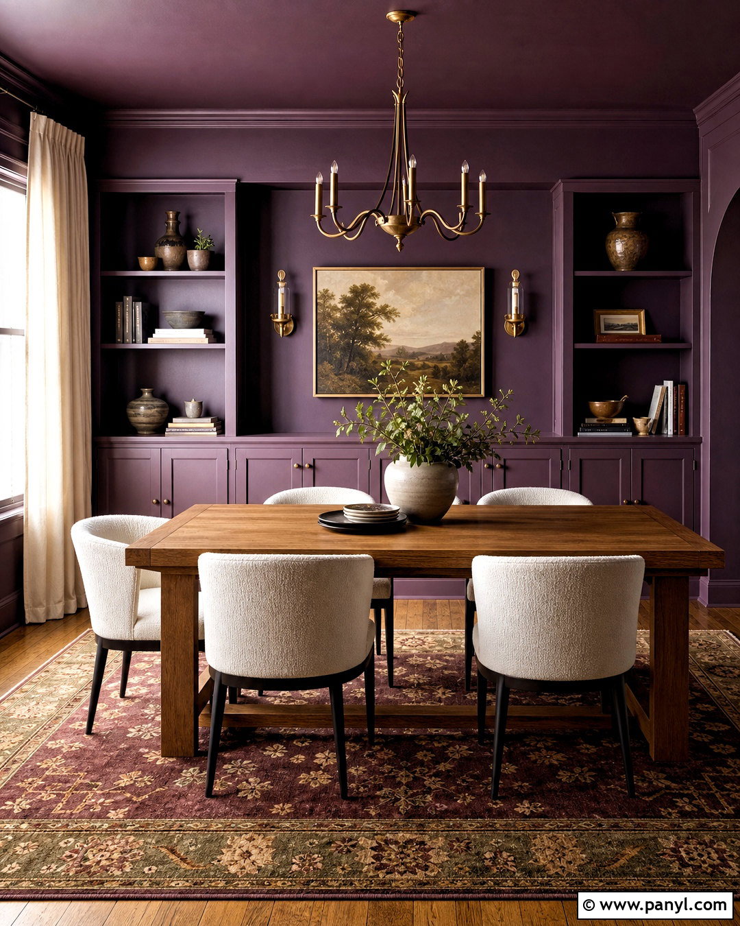 Eggplant Purple Dining Room - 20 purple room paint ideas
