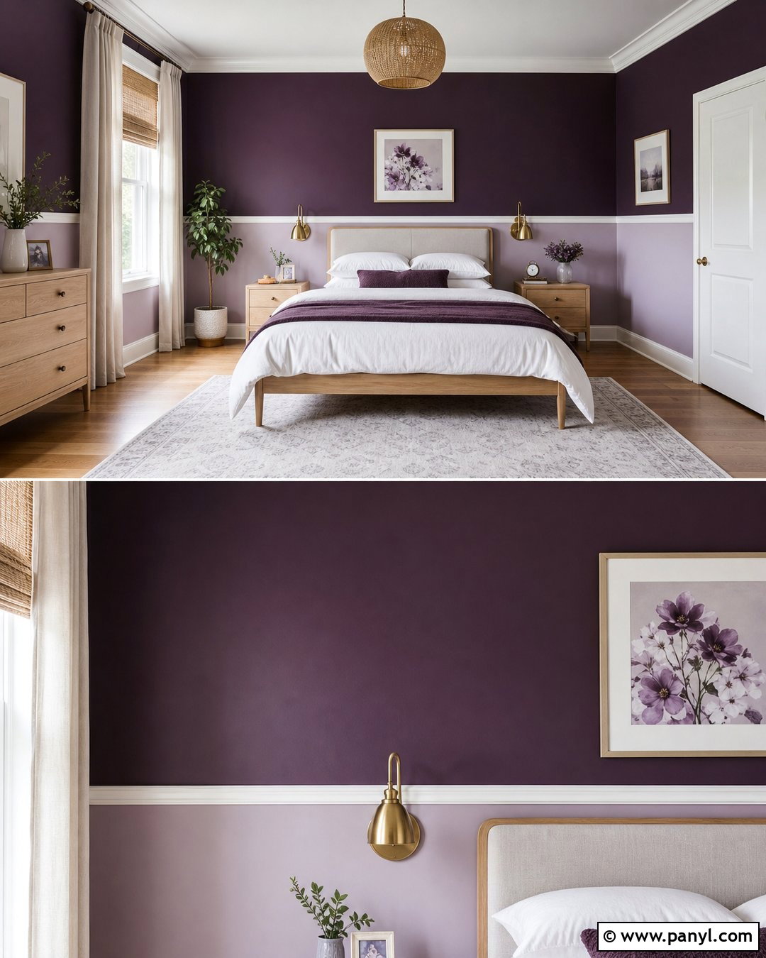 Eggplant Top Half With Pale Lavender Walls - 20 Dark Paint Top Half Of Wall Ideas