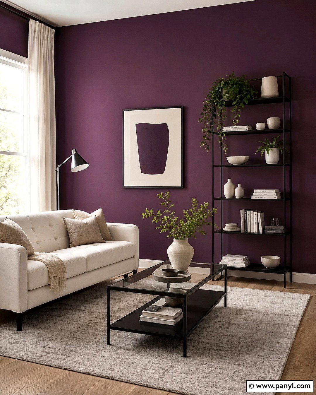 Eggplant Wall With Black Accents - 20 Eggplant Wall Ideas