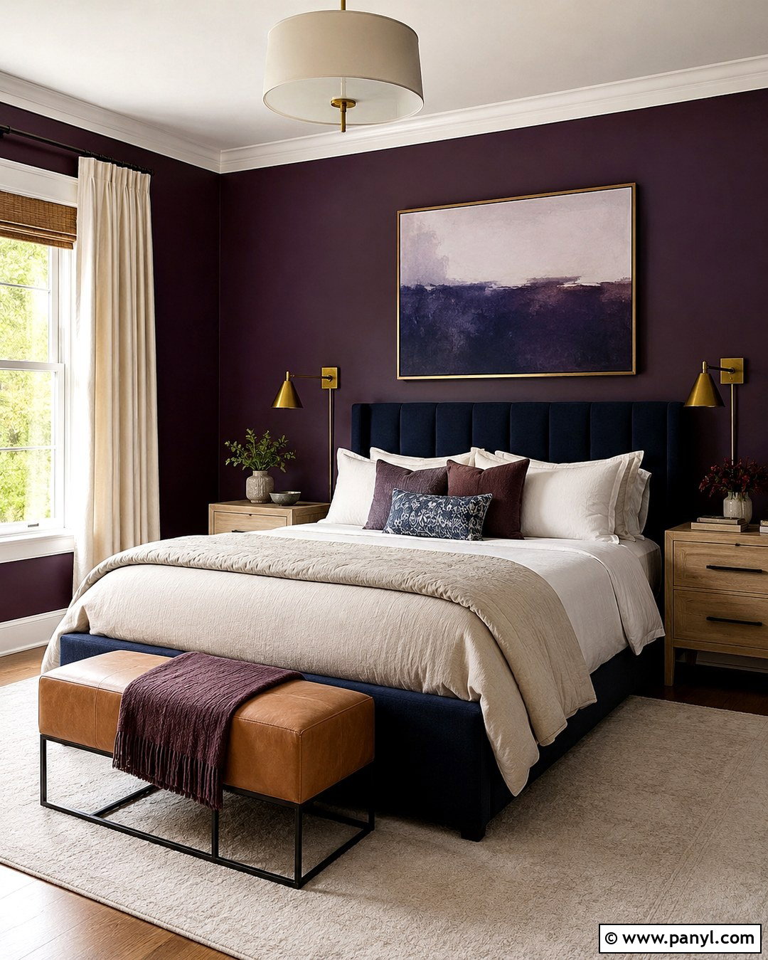 Eggplant Wall With Navy Blue - 20 Eggplant Wall Ideas