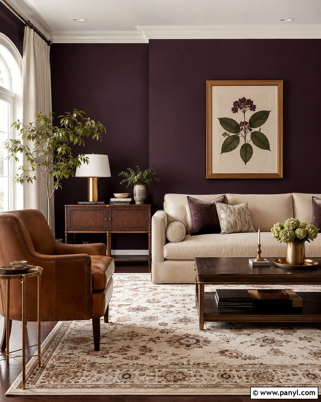 Eggplant Wall With White Trim - 20 Eggplant Wall Ideas