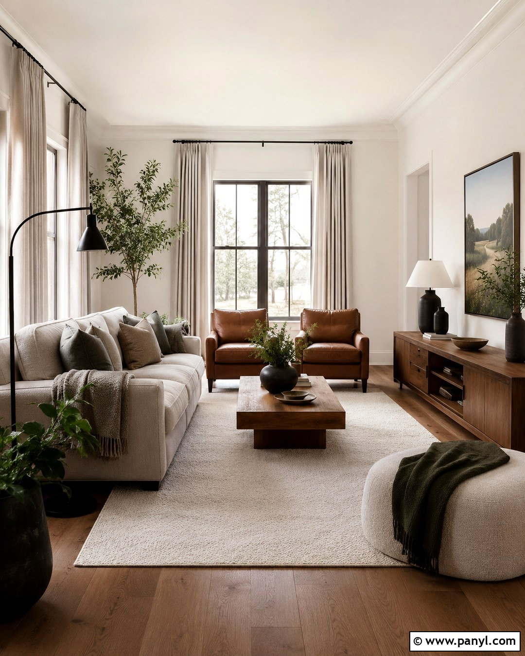 Eggshell White Walls With Natural Wood - 20 Eggshell White Walls
