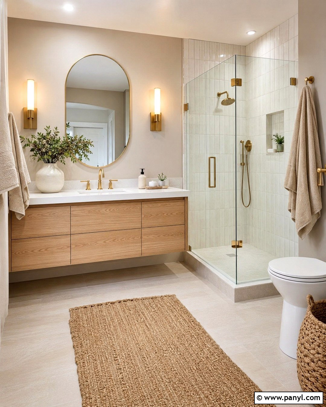 Egyptian Cotton Bathroom With Natural Wood - 20 Egyptian Cotton Wall Paint Ideas
