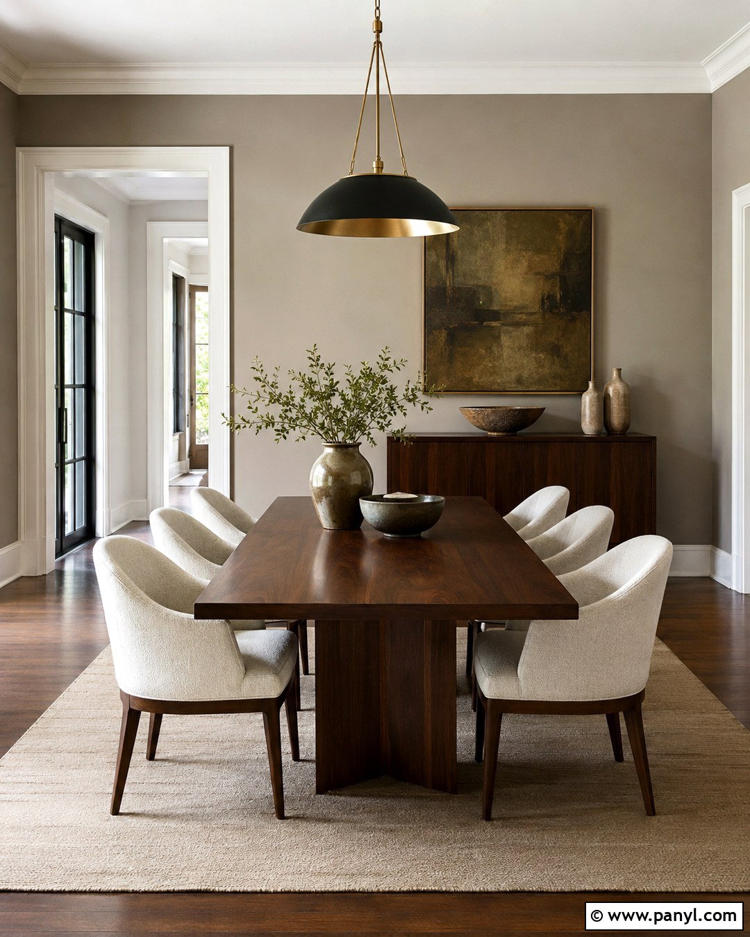 Egyptian Cotton Dining Room With Walnut - 20 Egyptian Cotton Wall Paint Ideas