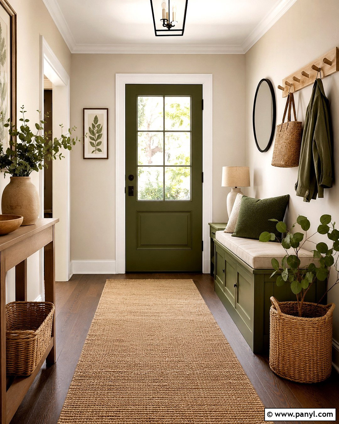 Egyptian Cotton Entryway With Olive Green - 20 Egyptian Cotton Wall Paint Ideas