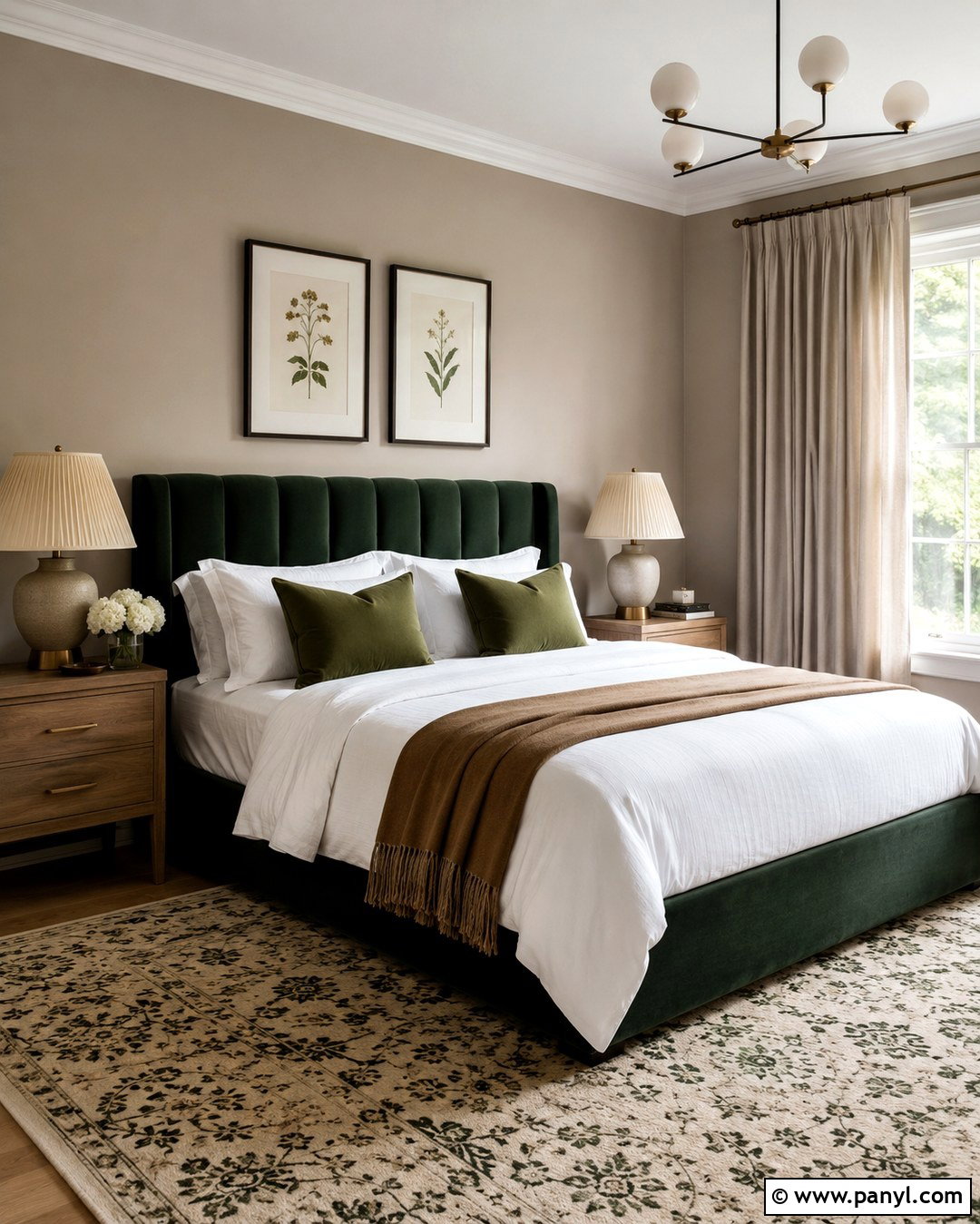 Egyptian Cotton Guest Room With Forest Green - 20 Egyptian Cotton Wall Paint Ideas