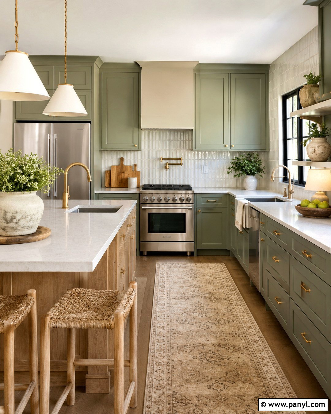 Egyptian Cotton Kitchen With Sage Cabinets - 20 Egyptian Cotton Wall Paint Ideas
