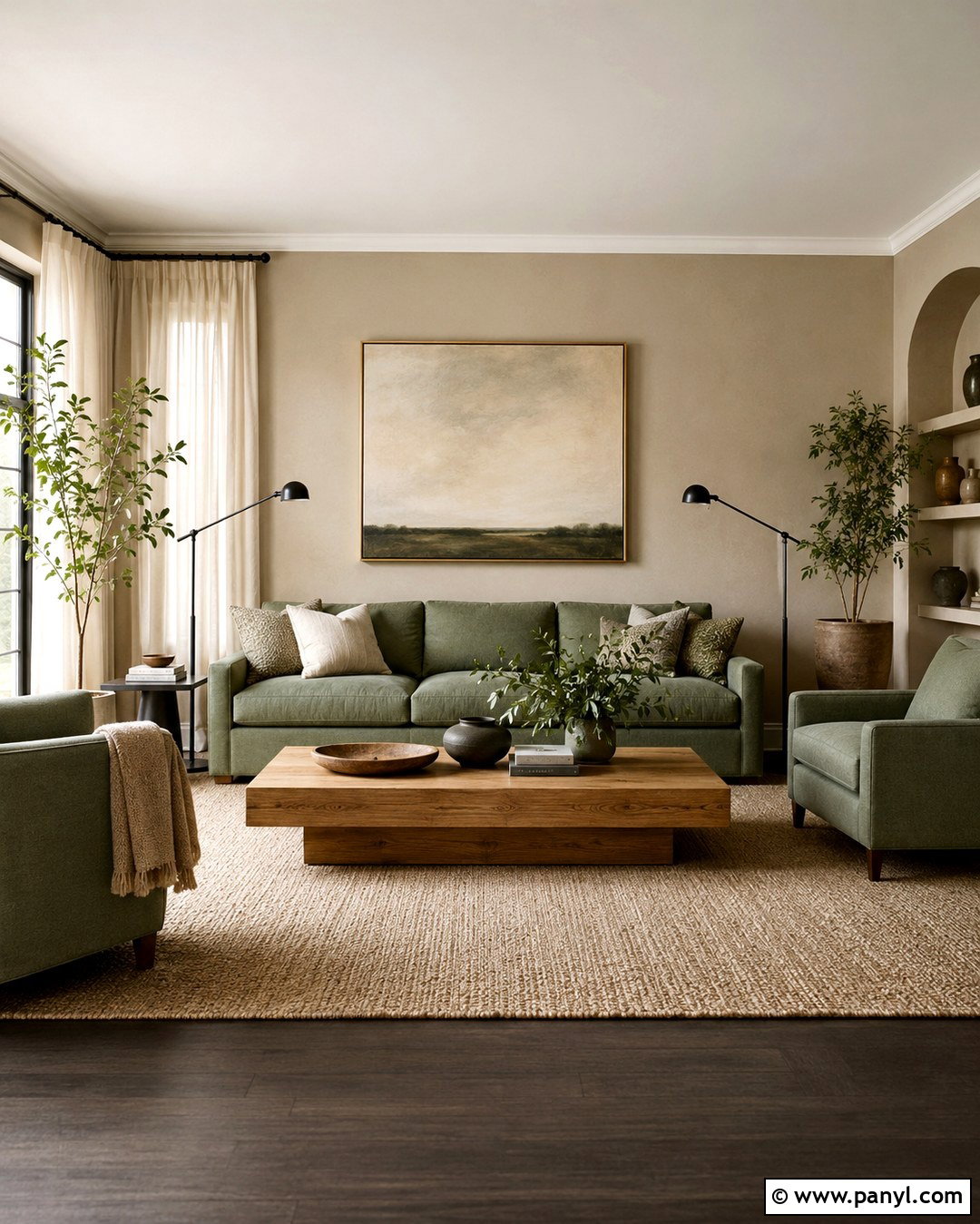 Egyptian Cotton Living Room With Sage Green - 20 Egyptian Cotton Wall Paint Ideas