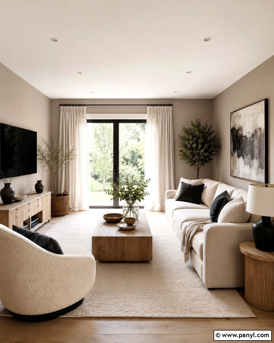 Egyptian Cotton Living Room With White Oak - 20 Egyptian Cotton Wall Paint Ideas