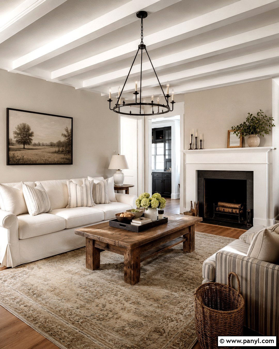 Egyptian Cotton Modern Farmhouse Living Room - 20 Egyptian Cotton Wall Paint Ideas