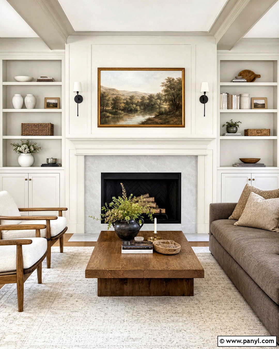 Eider White Fireplace And Built-Ins - 20 sherwin williams eider white ideas
