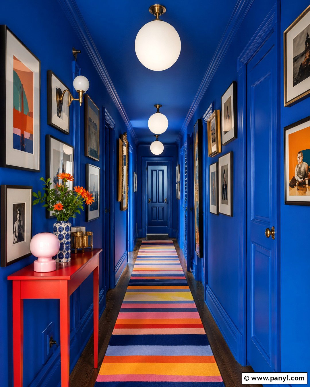 Electric Blue Hallway Walls - 20 Maximalist Wall Color Ideas