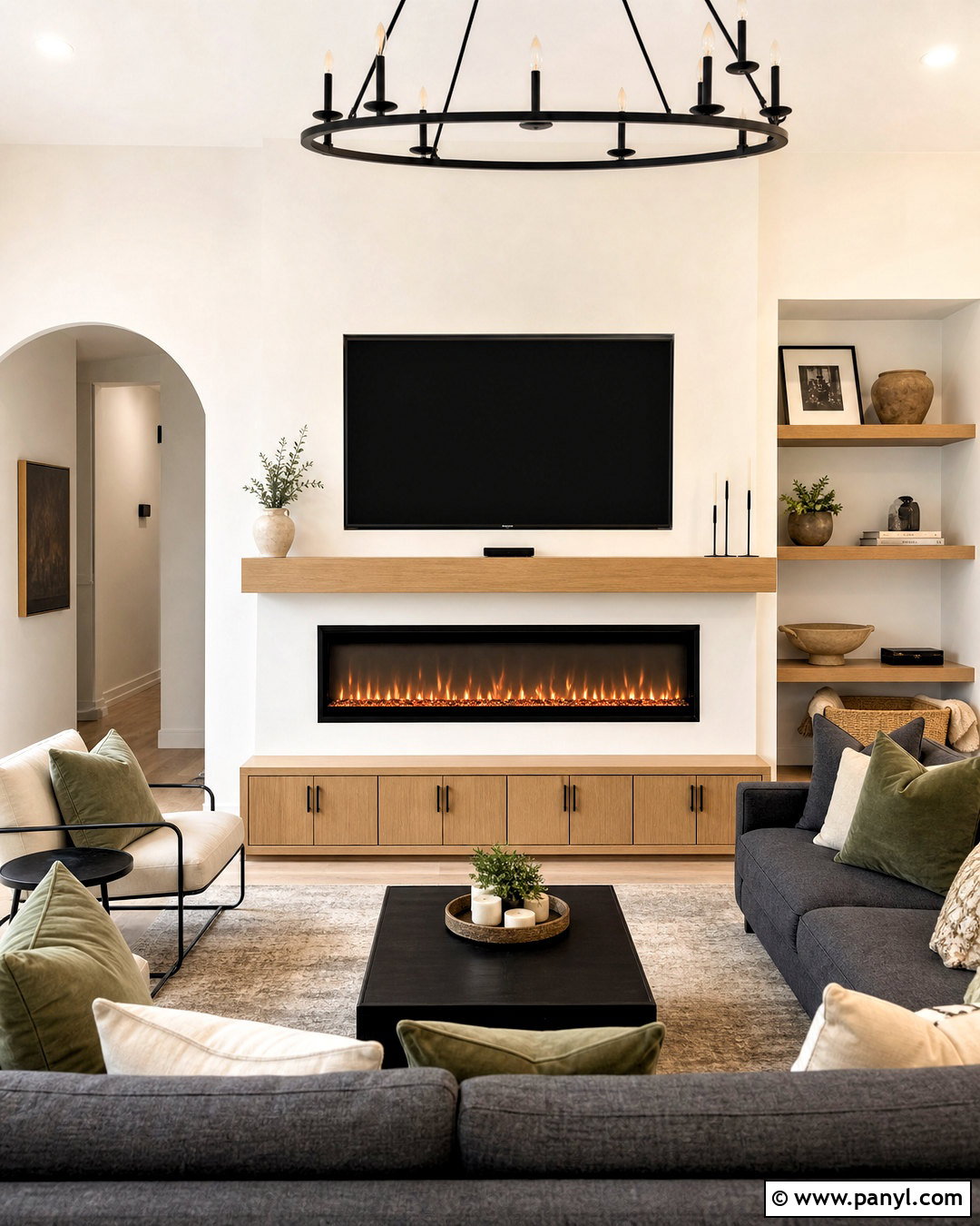 Electric Fireplace With Floating Mantel - 20 electric fireplace ideas with tv ideas