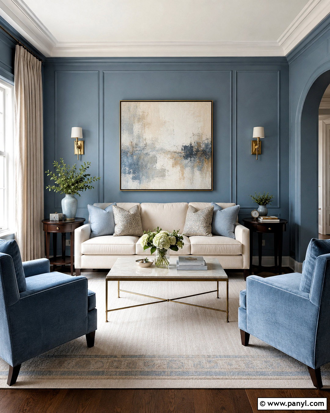 Elegant Dusty Blue Living Room - 20 dusty blue living room ideas