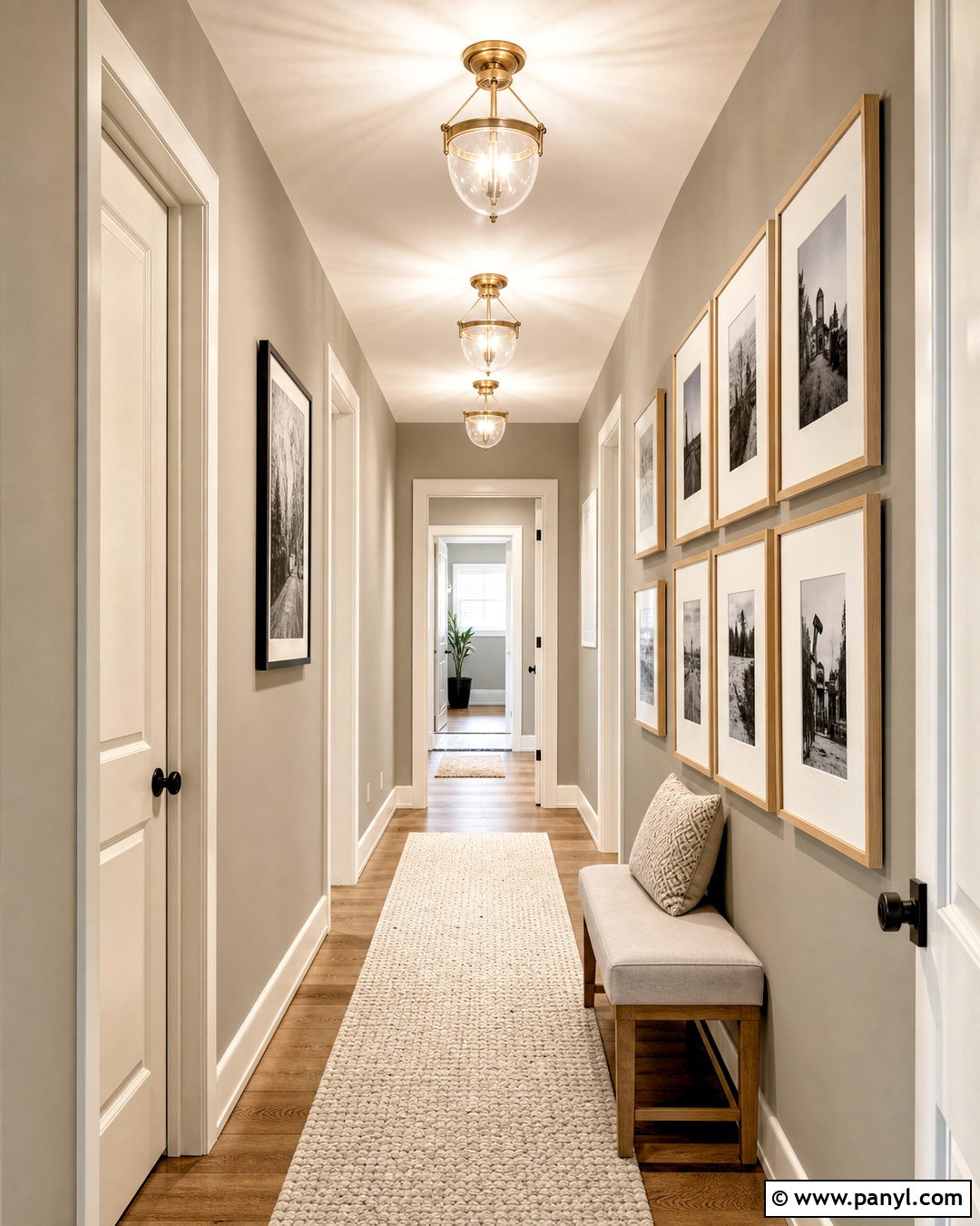 Elephant Ear Hallway With Warm White Trim - 20 elephant ear sherwin williams ideas