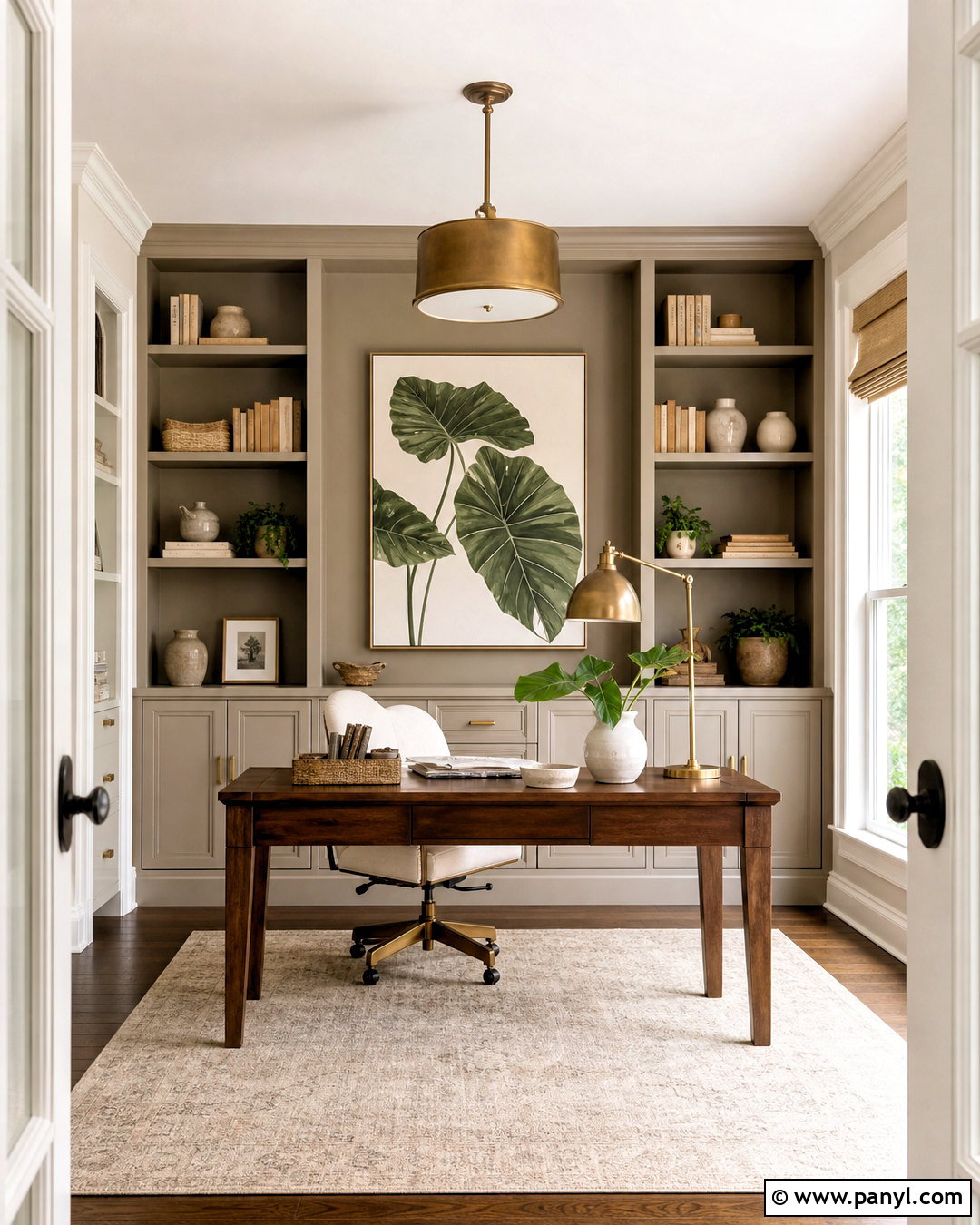 Elephant Ear Home Office With Built-Ins - 20 elephant ear sherwin williams ideas