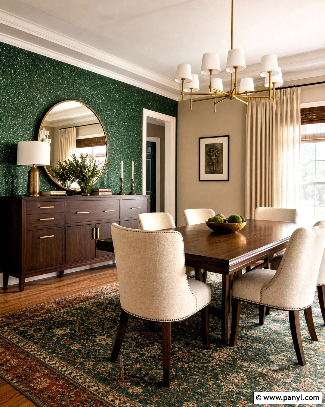 Emerald Glitter Accent Wall Dining Room - 20 glitter accent wall ideas
