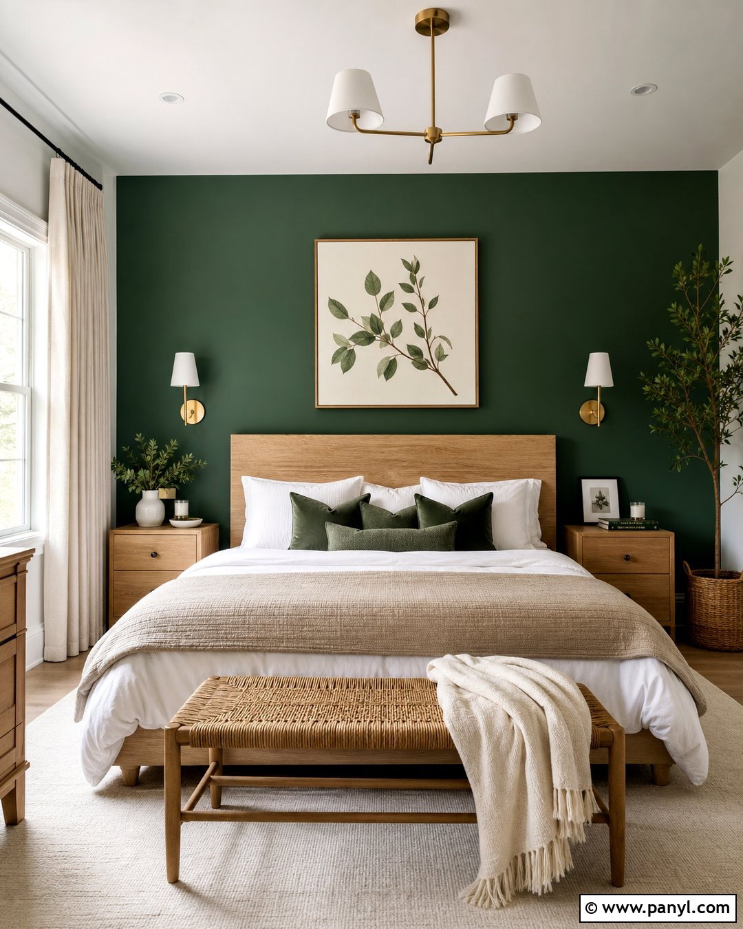 Emerald Green Accent Wall Behind Bed - 35 emerald green accent wall ideas