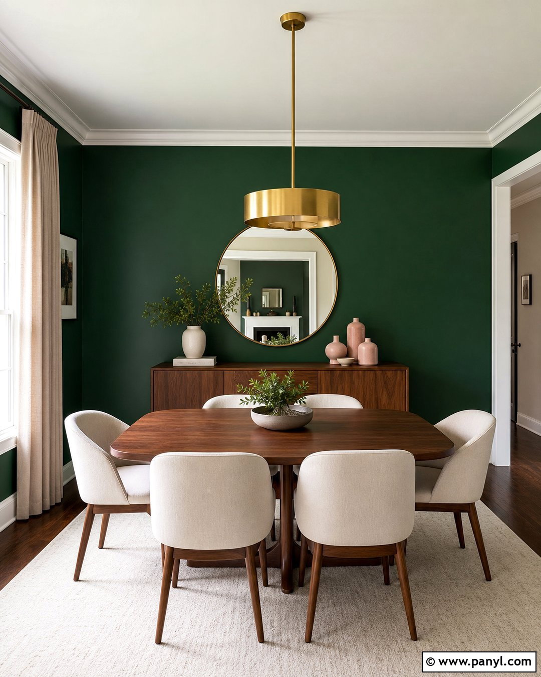 Emerald Green Accent Wall Dining Room - 50 green accent wall ideas