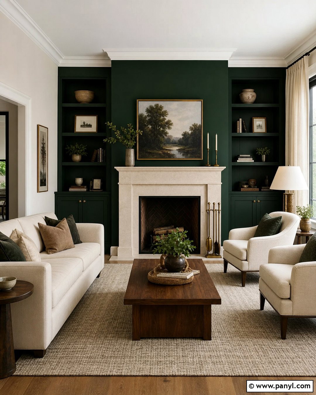 Emerald Green Accent Wall With Fireplace - 35 emerald green accent wall ideas
