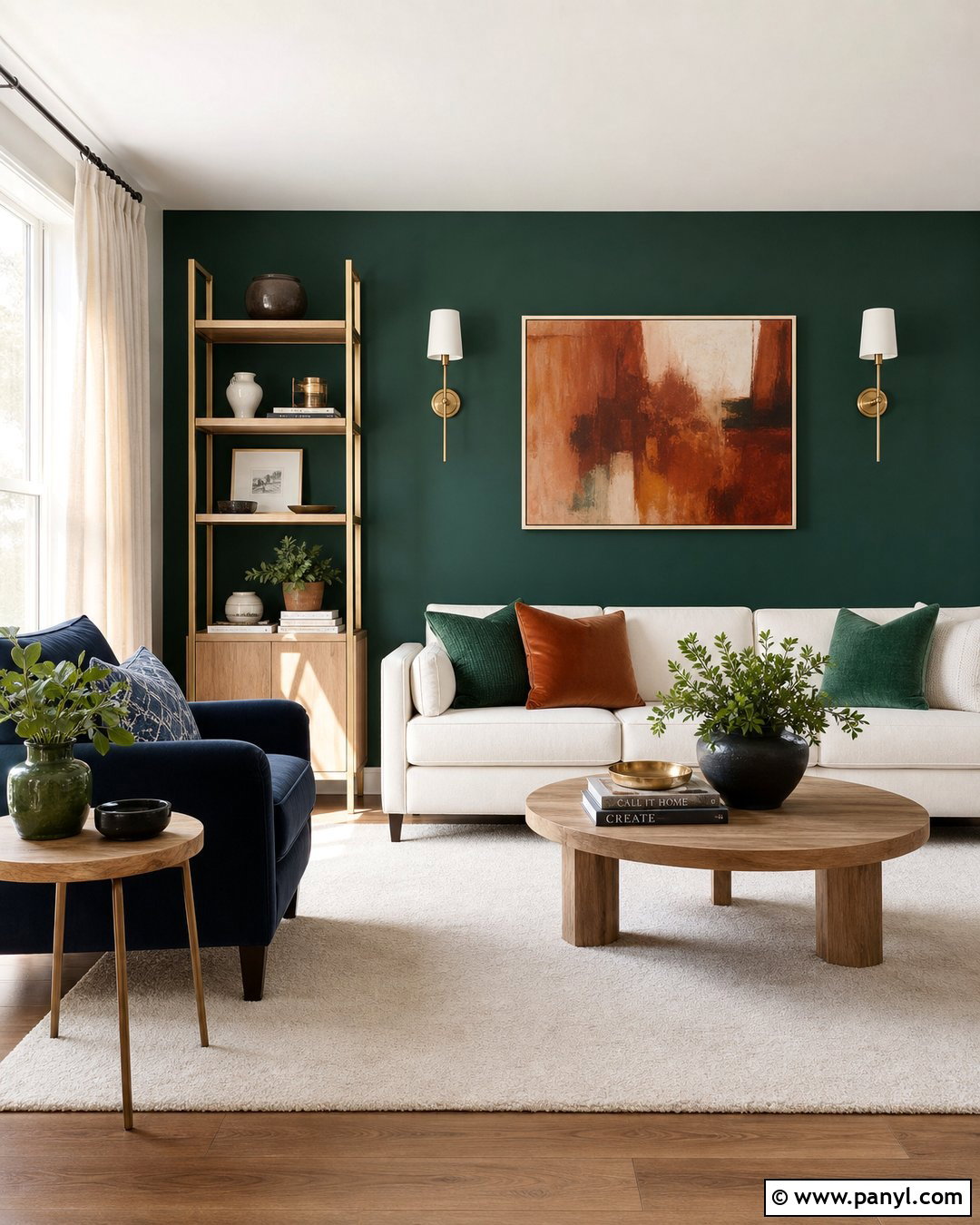 Emerald Green Accent Wall With Navy Blue - 35 emerald green accent wall ideas