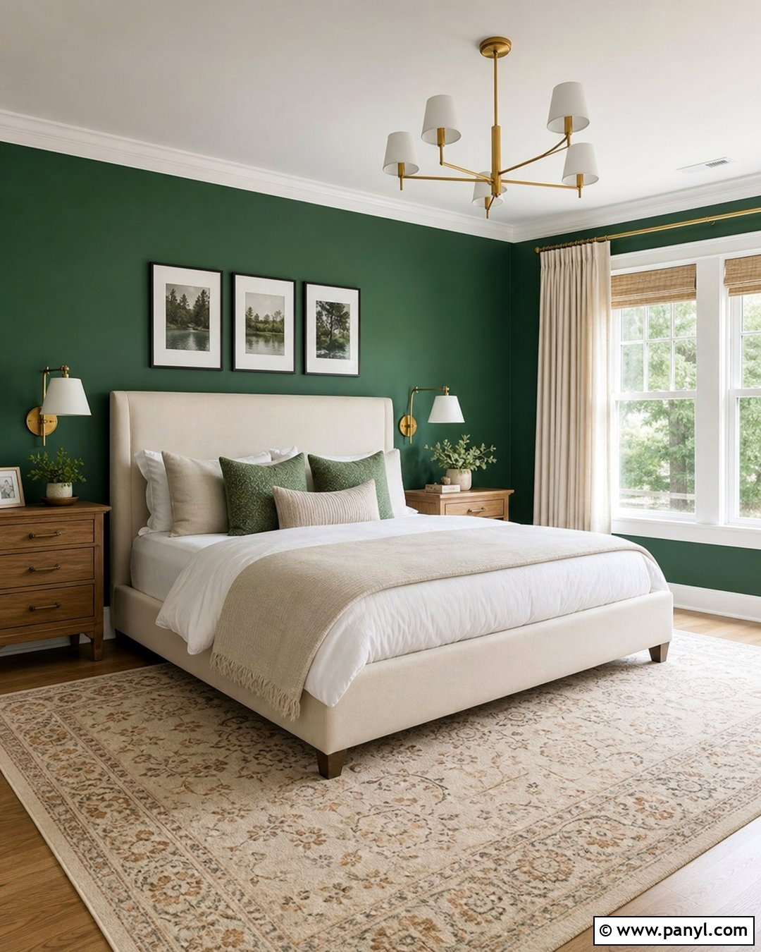 Emerald Green Accent Wall With White Trim - 35 emerald green accent wall ideas