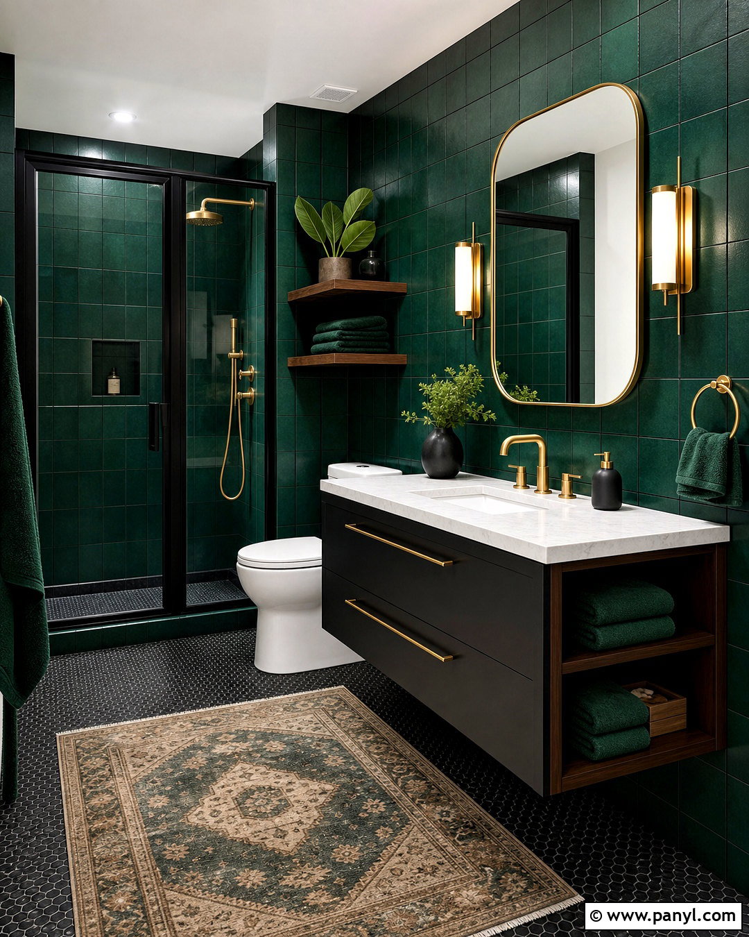 Emerald Green And Black Bathroom - 20 emerald green and gold bathroom ideas