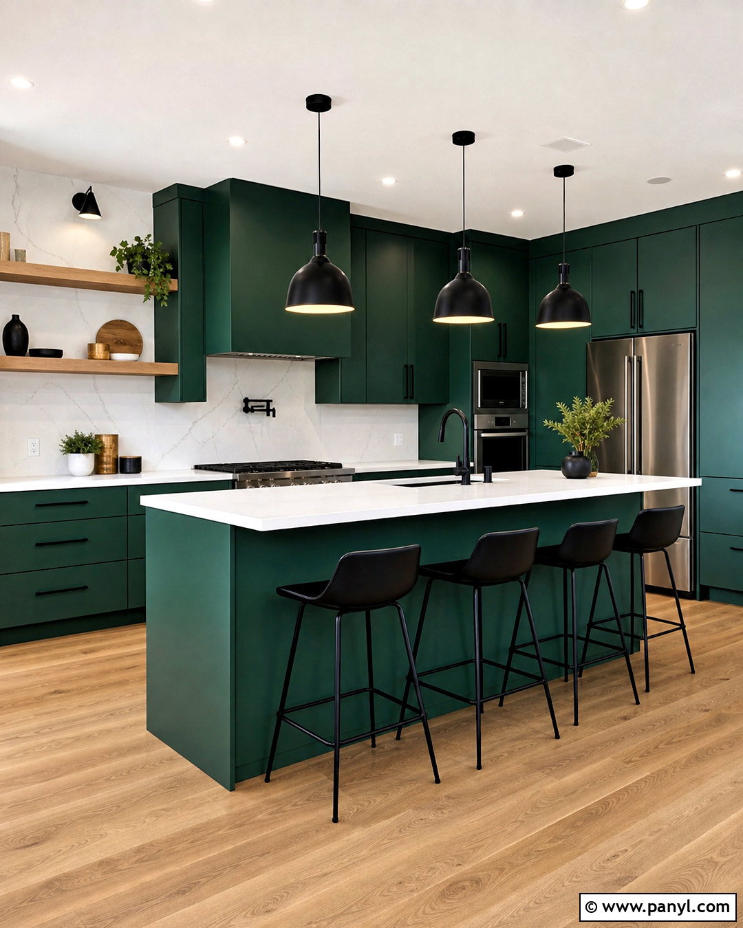 Emerald Green And Black Kitchen - 20 emerald green colour palette ideas
