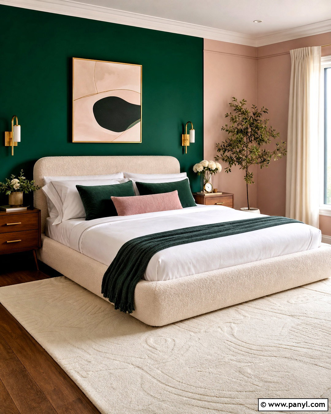 Emerald Green And Blush Bedroom Walls - 20 two color bedroom walls