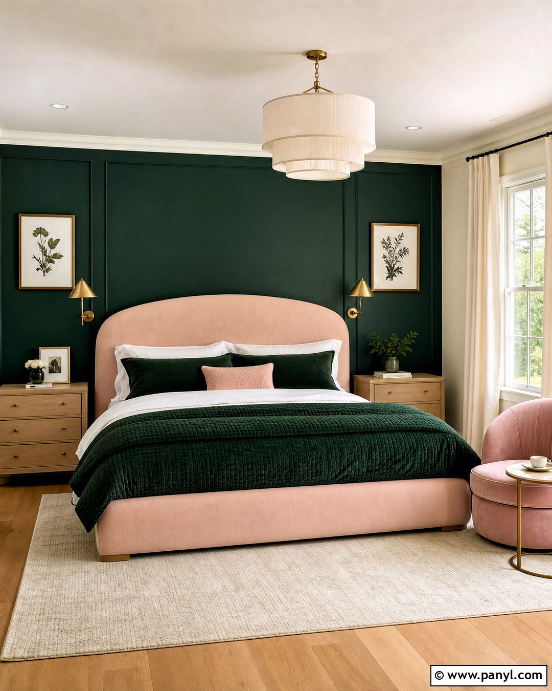 Emerald Green And Blush Bedroom - 20 emerald green room decor ideas
