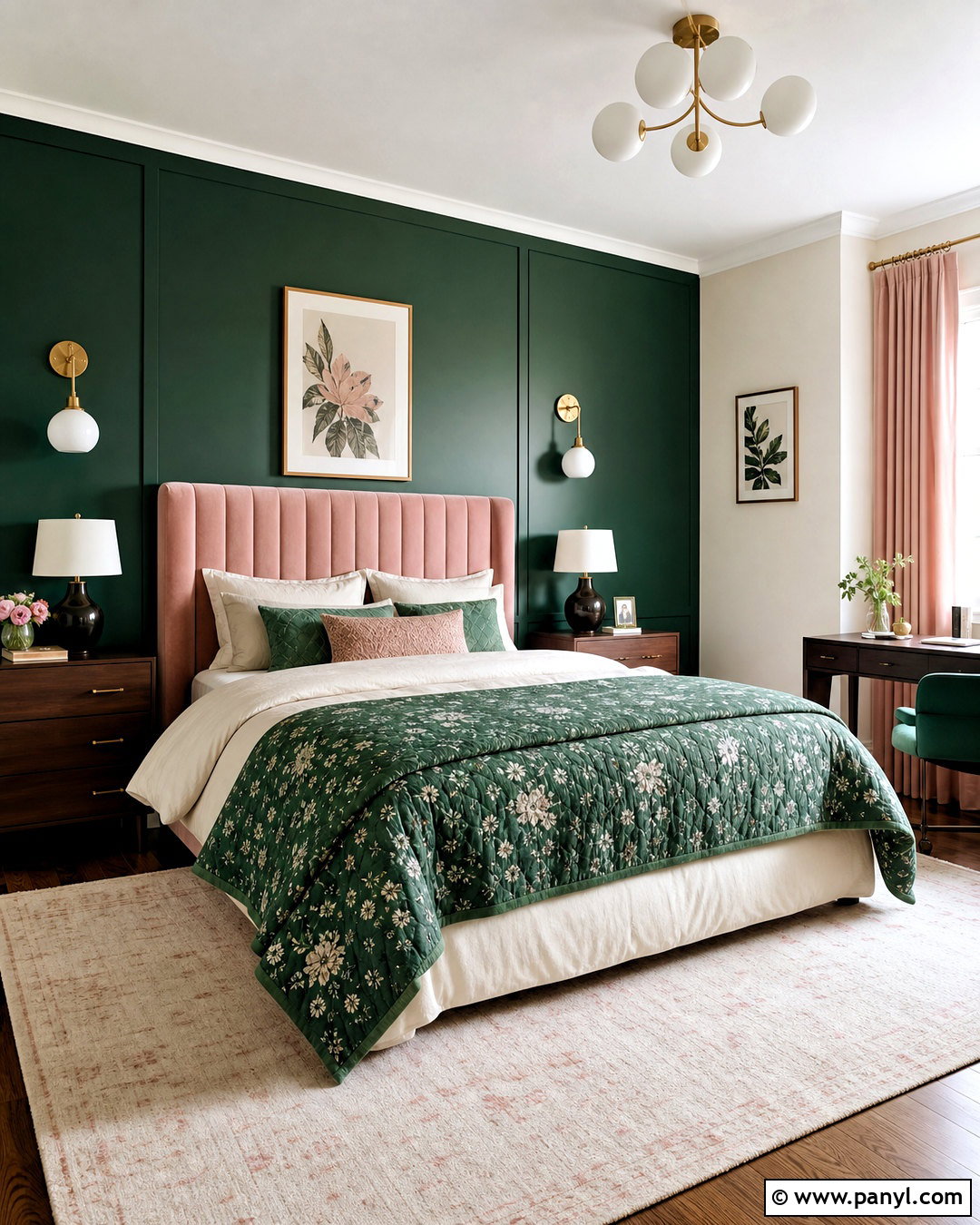 Emerald Green And Blush Girls Bedroom - 20 girls bedroom color ideas