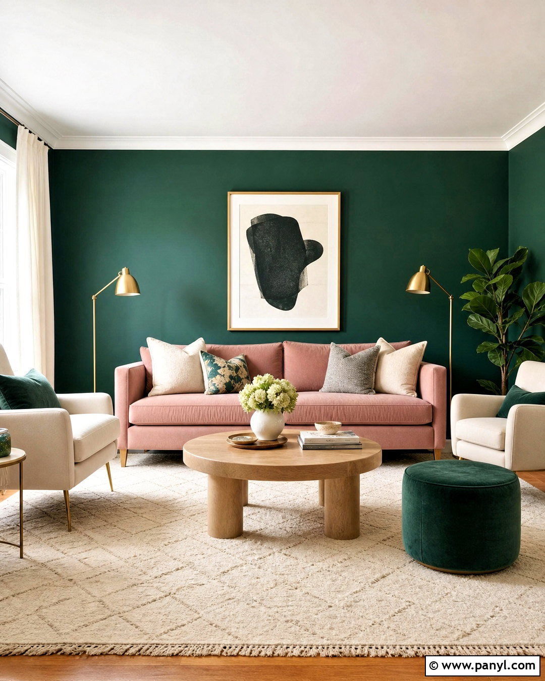 Emerald Green And Blush Living Room - 20 emerald green living room ideas