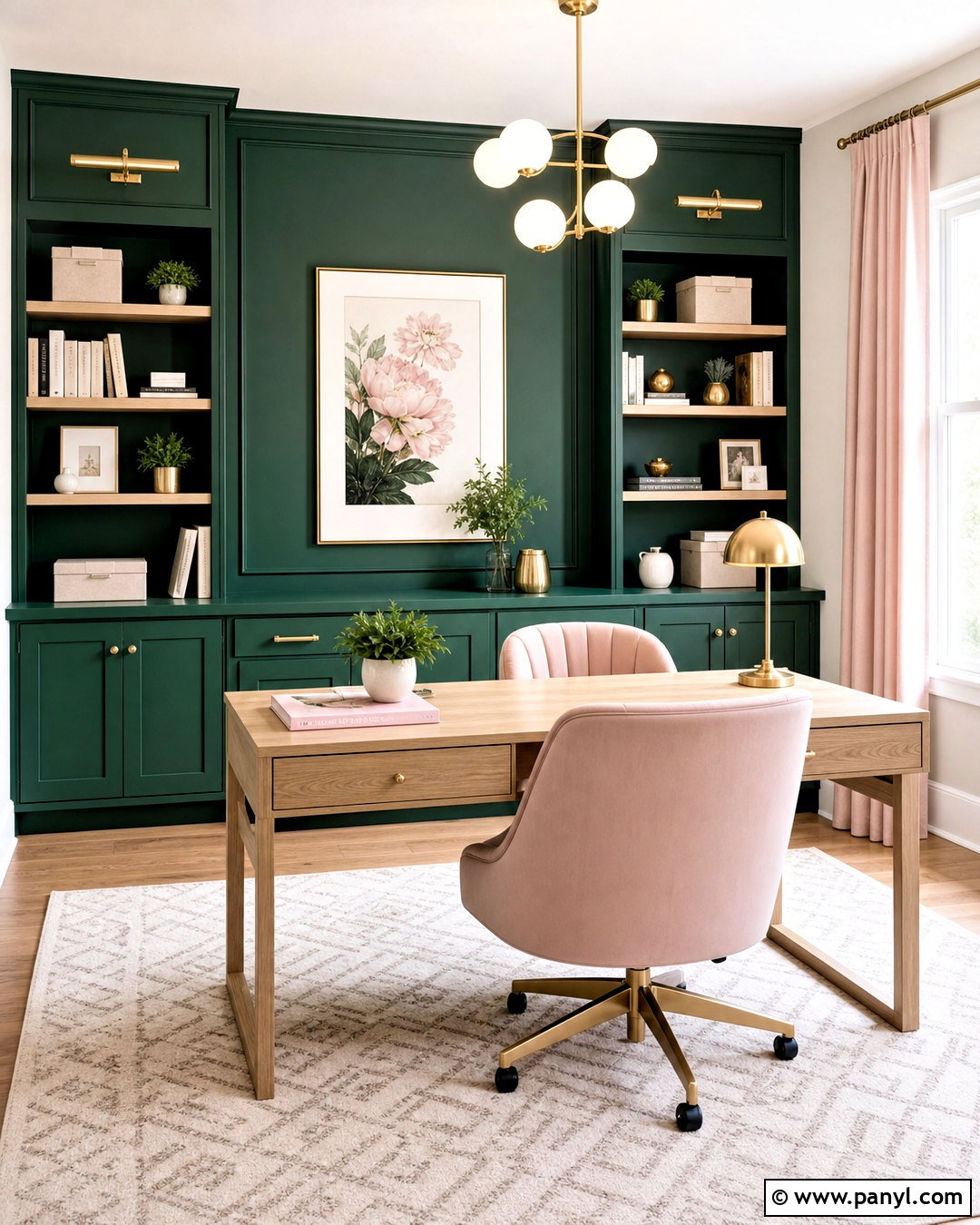 Emerald Green And Blush Office - 20 emerald green office ideas