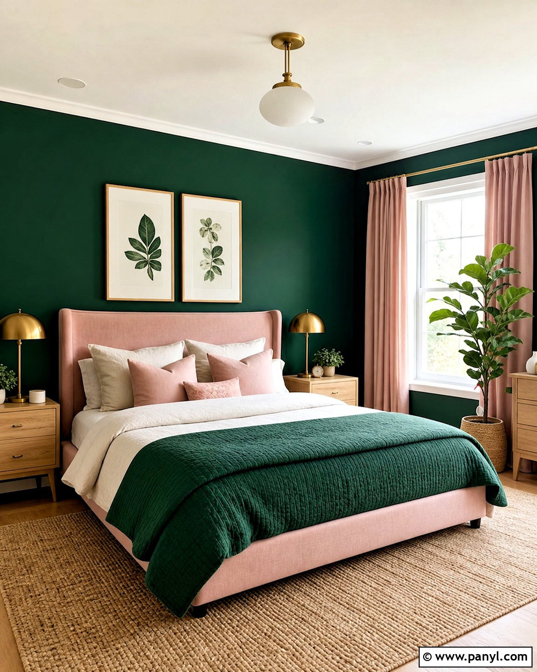 Emerald Green And Blush Pink Bedroom - 20 emerald green bedroom colour schemes