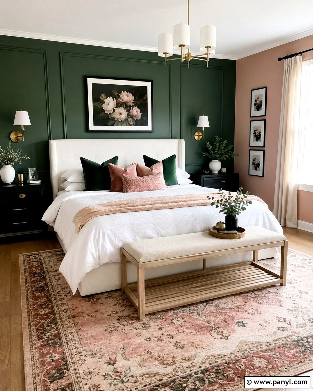 Emerald Green And Blush Pink Walls - 20 Wall Color Combination With Green Ideas