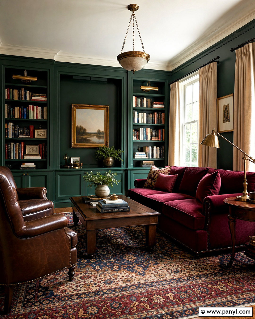 Emerald Green And Burgundy Library - 20 emerald green colour palette ideas