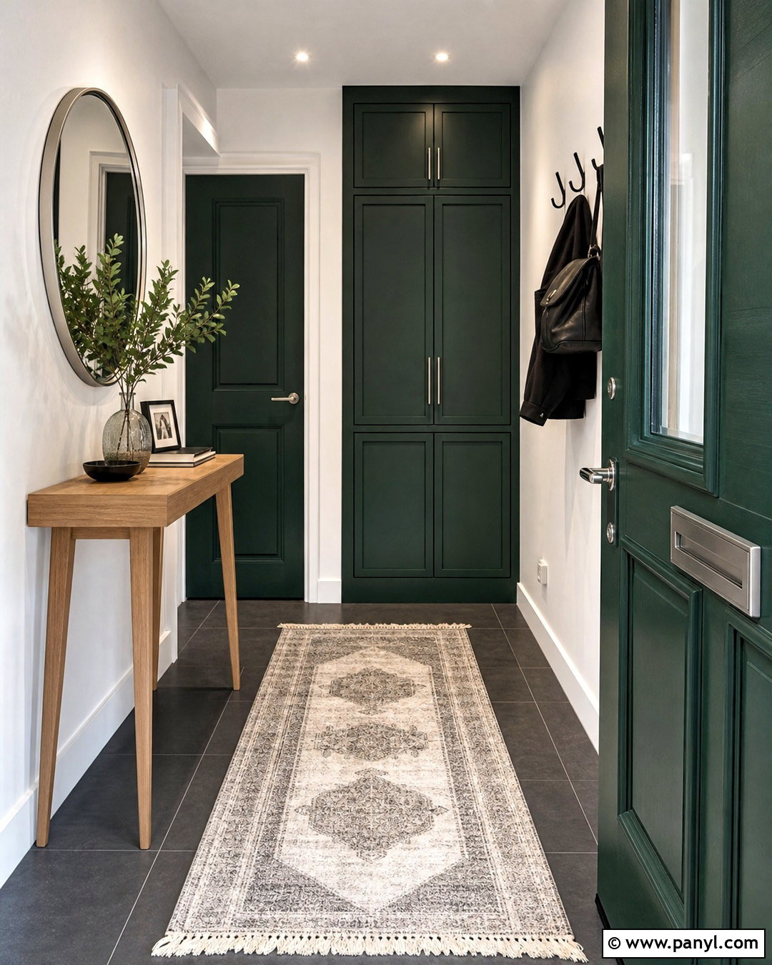 Emerald Green And Charcoal Gray Entryway - 20 emerald green colour palette ideas