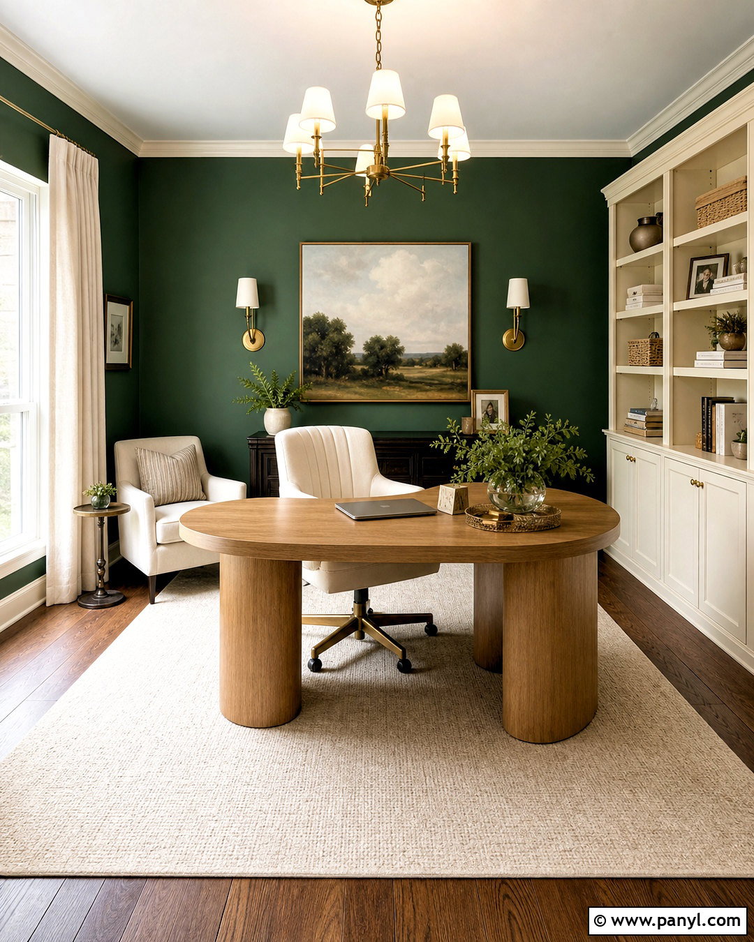 Emerald Green And Cream Office - 20 emerald green office ideas