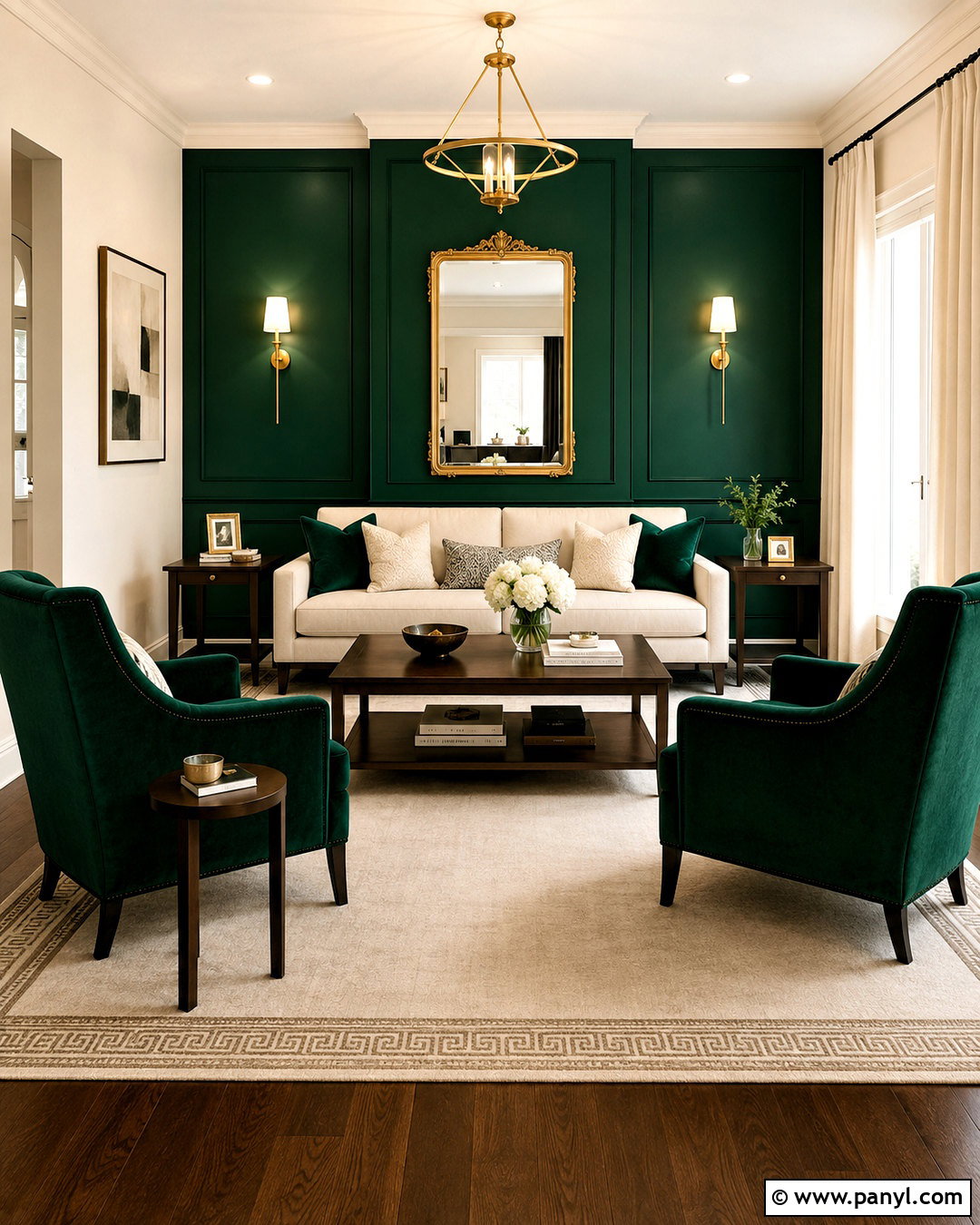 Emerald Green And Gold Drawing Room - 20 drawing room colour combinations
