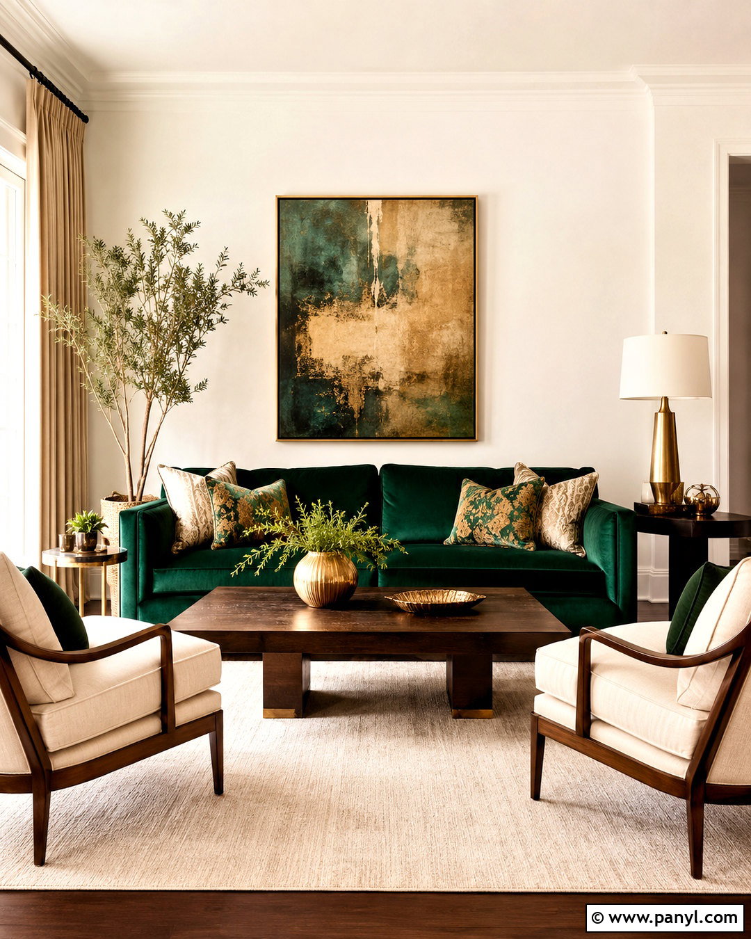 Emerald Green And Gold Living Room - 20 living room color combinations ideas