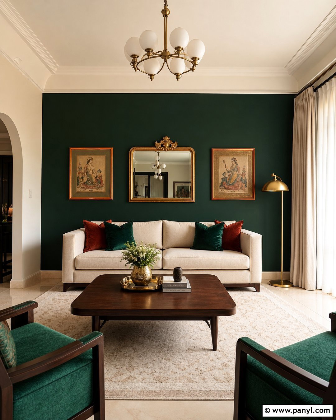 Emerald Green And Ivory Living Room Walls - 30 Colour For Living Room Wall Indian Ideas